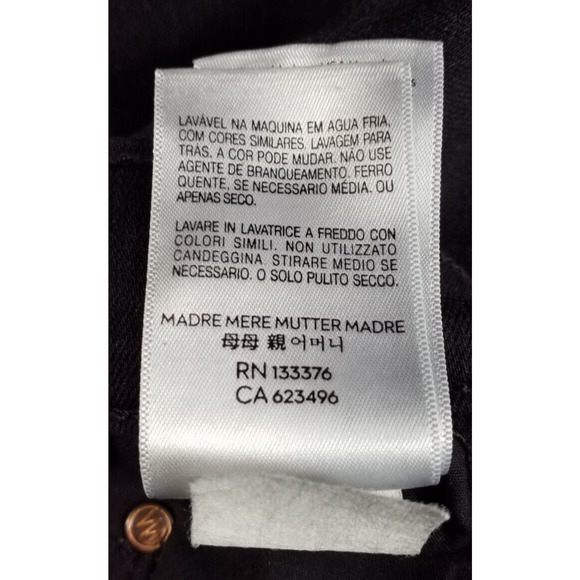 Mother Womens Jeans Insider Crop Step Fray White Vertical Stripes Black Size 27 - Picture 7 of 7